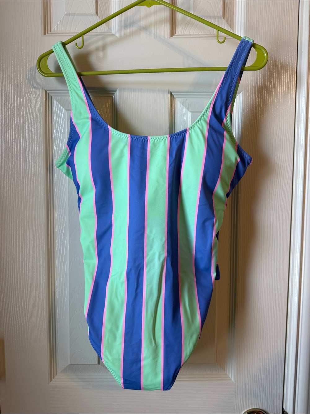 Fabletics Mint, Blue & Pink Striped Swimsuit size Medium, new, NWT